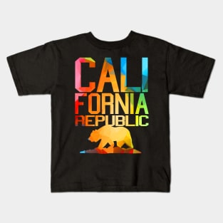 Vivid Colors - California Republic Bear Kids T-Shirt